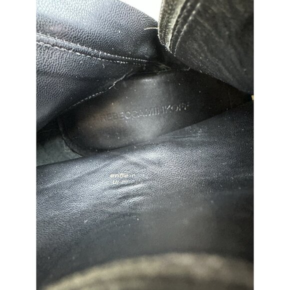 Rebecca Minkoff Black Suede Knotted Ankle Boots Block Heel Sz 9M - Picture 5 of 8